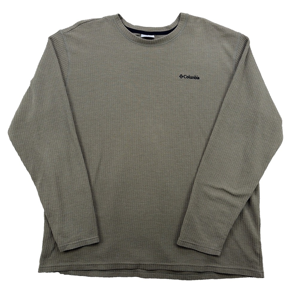 Columbia Men's Sz XXL Waffle Long Sleeve Crew in Olive Green